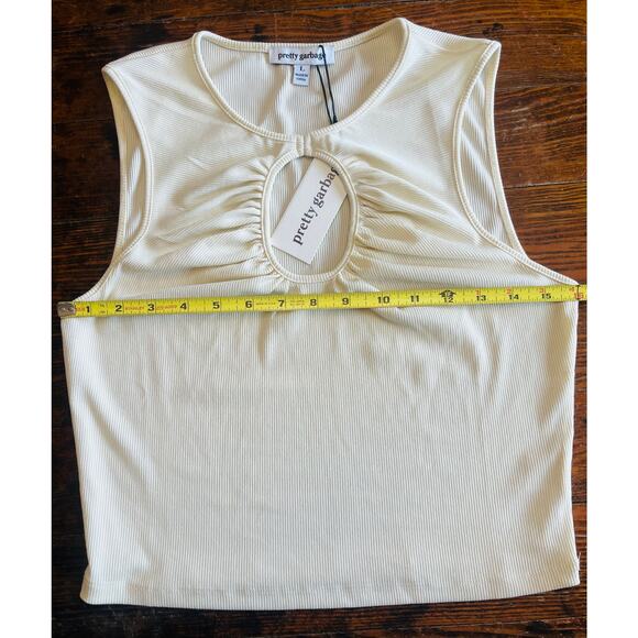 NWT Pretty Garbage Chandon Keyhole Tank Eggnog LARGE - Reg $39 - Picture 5 of 7